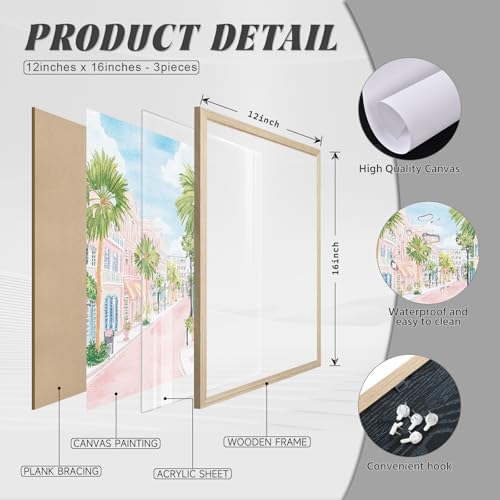 Charleston South Carolina Wall Art Preppy Watercolor Posters Pastel Coquette - Image 2