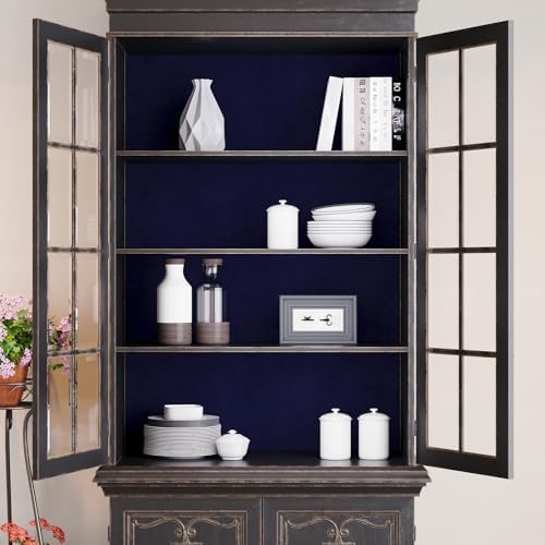 Dark Blue Felt Drawer Liner Velvet Wallpaper Peel and Stick Navy Velvet - Image 6