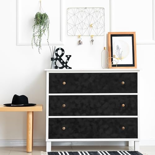 CHIHUT Black Velvet Drawer Liner Soft Textured Peel and Stick Flocking Wallpaper - Image 7