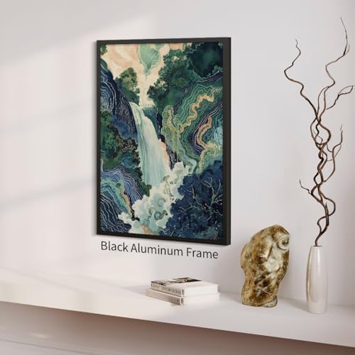 Japanese Landscape Black Framed Prints Poster Abstract Nature Mountain Canvas - Image 5