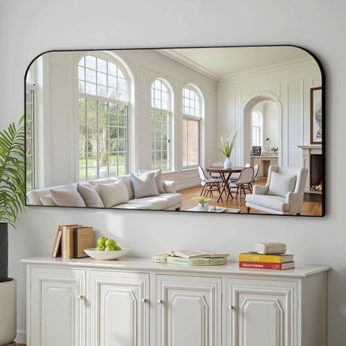 Delma 30"x55" Black Metal Framed Bathroom Mirror - Image 7
