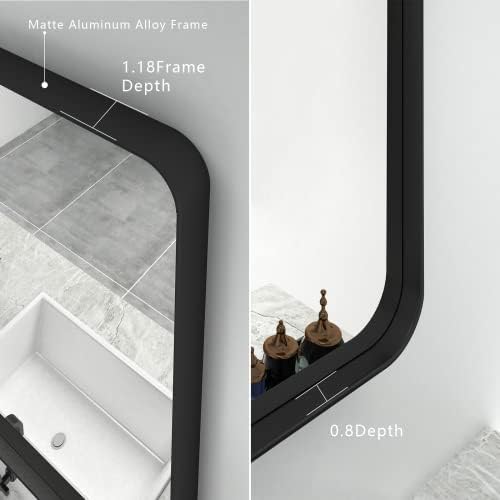 16x24 Inch Black Metal Framed Bathroom Mirror - Image 2