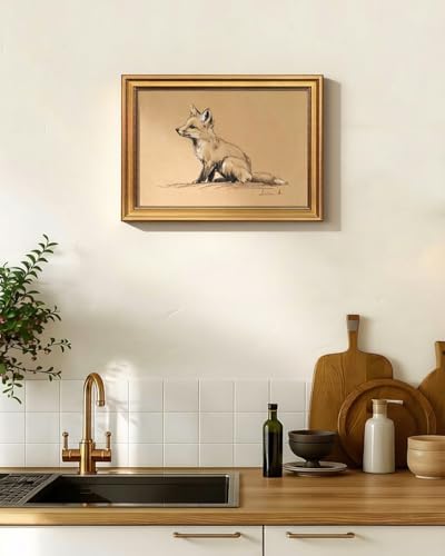 VIYYIEA Framed Vintage Fox Sketch Wall Art, 12x16 inch - Image 5