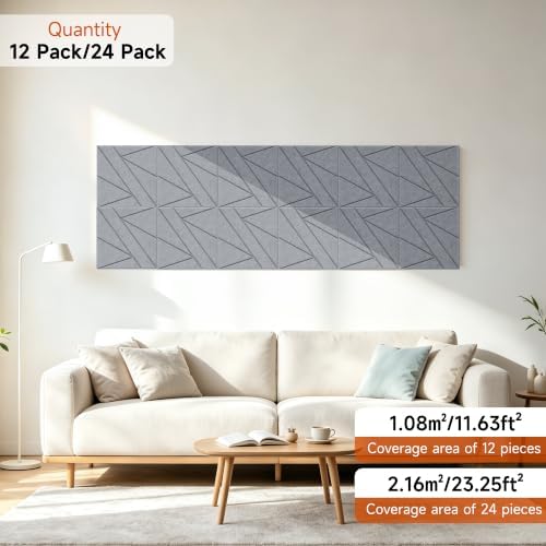 TO-TH Sound Proofing Wall Panels Self-Adhesive Acoustic Panel 12 Pack - Image 5