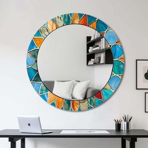Decorative Wall Mirror, Large Round Wall Art Mirror, Wall Mirrors by KEQAMHOMEDECOR