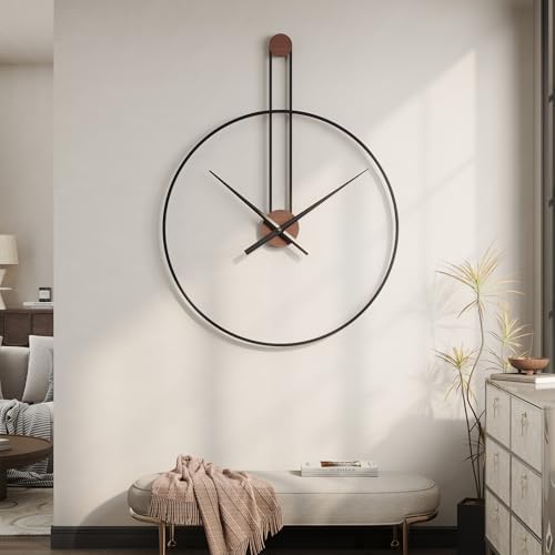 Cuspin 36 Inch Large Wall Clock, Modern Black Metal Clocks by Cuspin