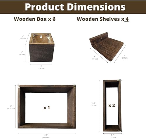 LaLaGreen Wooden Floating Shelves Indoor Wall Mounted Plants - Image 4