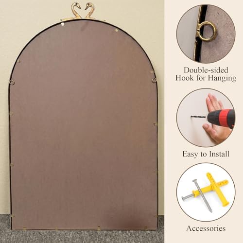 Gold Baroque Vintage Mirror for Vanity 24x35.5Inch Gold Antique - Image 5