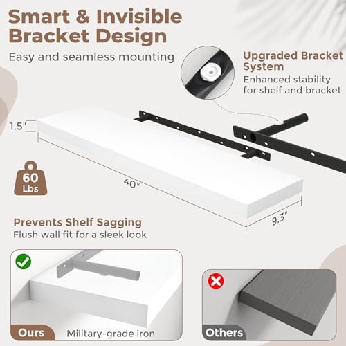40 Inch Floating Shelves for Wall - Image 2