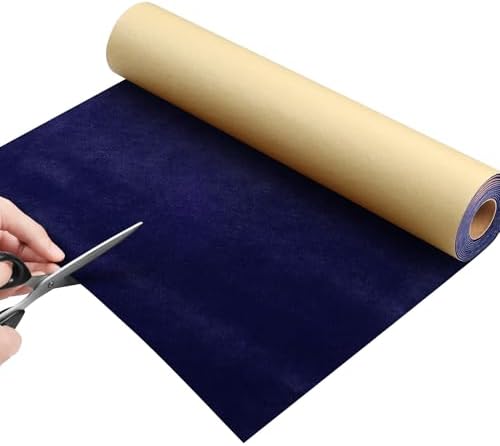 Livelynine 15.8x394 Navy Blue Velvet Peel and Stick Wallpaper Removable Dark - Image 5