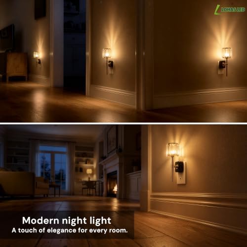 L LOHAS LED Night Lights Plug into Wall, Crystal Acrylic Cylinder Nightlight - Image 7