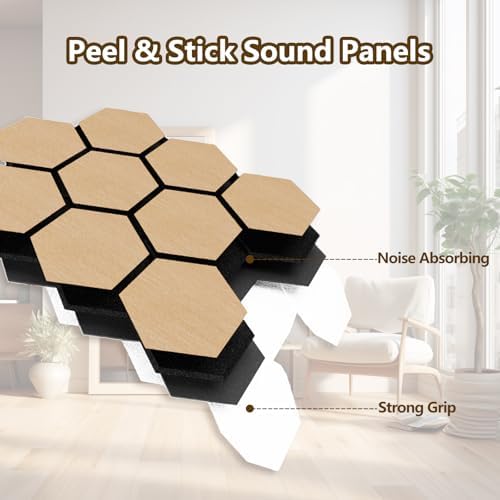 Hexagon Acoustic Wall Panels, Self-Adhesive Sound Absorbing Wall Panel by ARMURO - Image 7