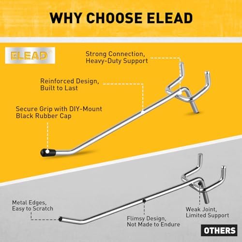 ELEAD 105-Piece 4 Inch Pegboard Hooks, Heavy Duty Peg Board Organizer - Image 4
