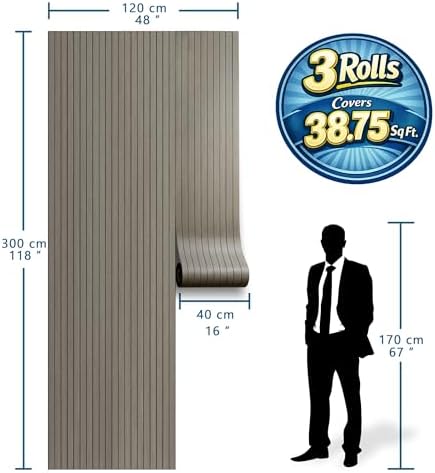 Peel and Stick Faux Wood Slat Wall Panels, 3D Wood Grain Wallpaper - Image 2