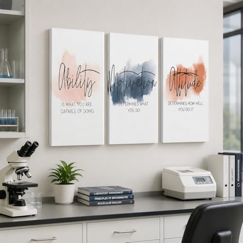 3 Piece Inspirational Canvas Wall Art, Quotes Motivational Mindset Print by GUTTATYART