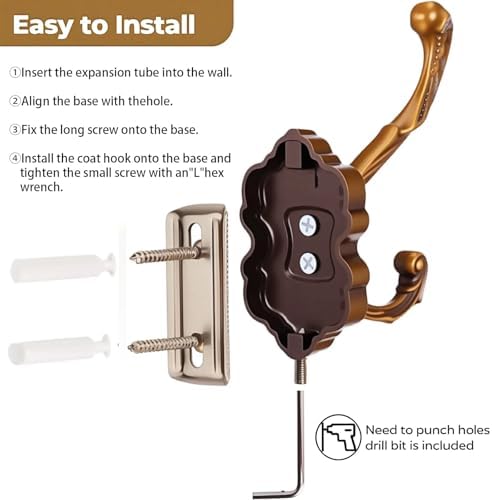 3 Pack Vintage Swan Metal Wall Hooks Heavy Duty Aluminum Alloy Coat Hooks - Image 6