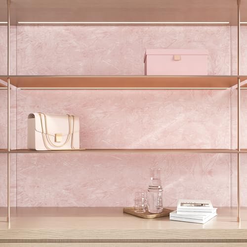 VEELIKE Self Adhesive Crushed Blush Pink Velvet Fabric Liner 12''x118'' Peel - Image 4