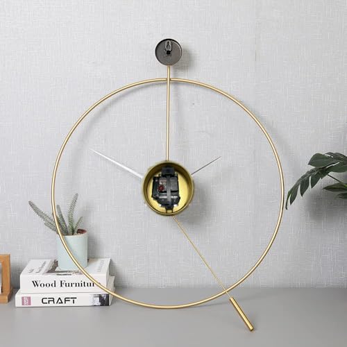 SHISEDECO Classical Large Modern Minimalist Pendulum Wall Clock 20" Gold - Image 3