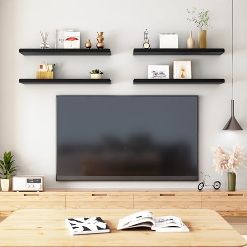 Love-KANKEI 24" Black Floating Wall Shelves - Image 4