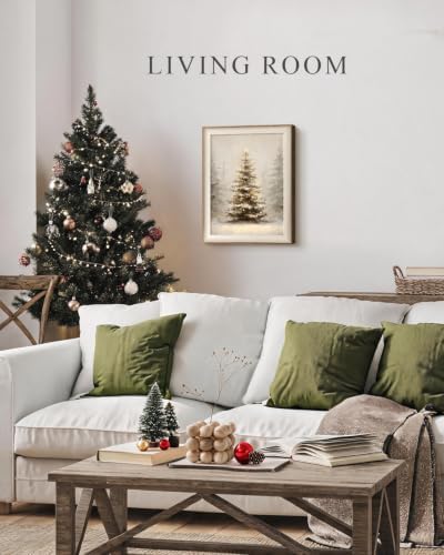 VIYYIEA Minimalist Christmas Tree Framed Canvas Wall Art, 12×16 Inch - Image 3