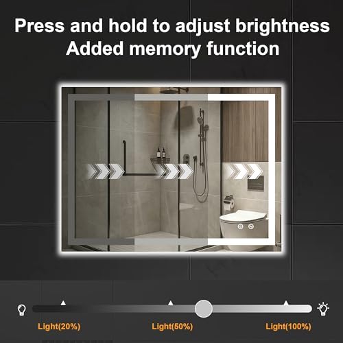 30x40 LED Bathroom Mirror with Lights, Lighted Vanity Mirror - Image 3