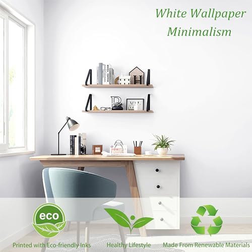 Safiyya 118"x17.7" Peel and Stick Wallpaper White Contact Paper Waterpoof Self - Image 2
