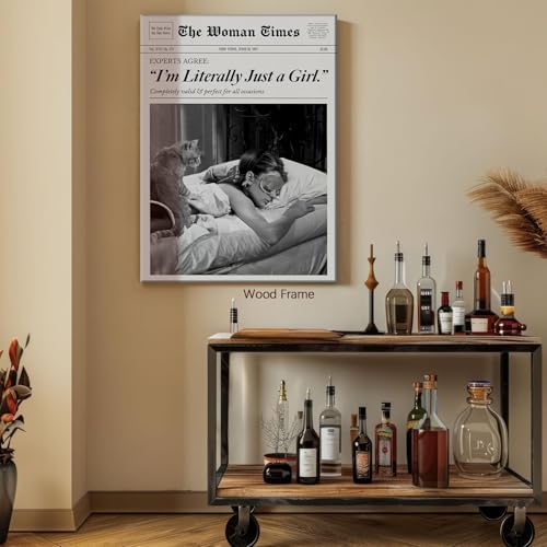 Trendy Newspaper Wall Art 12x18in Wooden Framed Fashion Black and White Decor - Image 2
