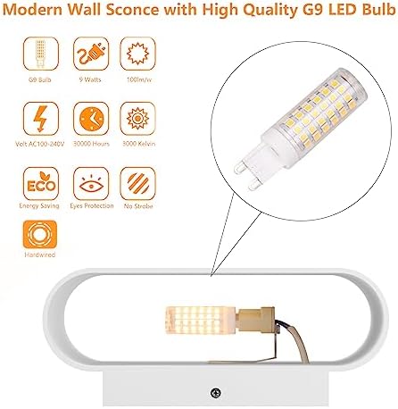 Aipsun Modern LED Wall Sconces Hardwired Interior Wall Lights 4 Packs Indoor - Image 2