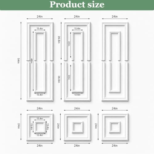 Peel and Stick Wall Molding Kit, Pre Cut Bilinear Frame Wainscoting Panel - Image 2
