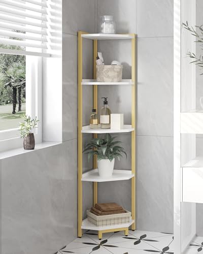 Hzuaneri Corner Shelf Stand 5-Tier Corner Bookshelf Storage Standing Shelf - Image 5