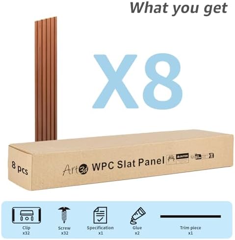 Art3d 108 x 6 Inch WPC Wood Slat Wall Panels, 3D Wall Accents - Image 3