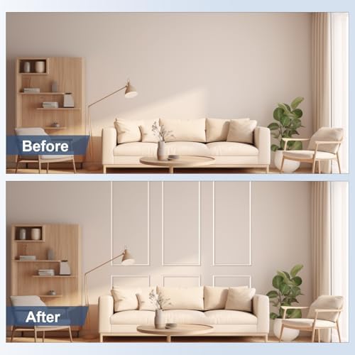 NeatiEase Peel and Stick Wall Molding Kit 6-Frame Premade, Ready-to-Assemble - Image 3