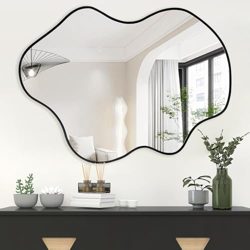 Black Irregular Bathroom 24 x 36 Inch Mirror - Image 2
