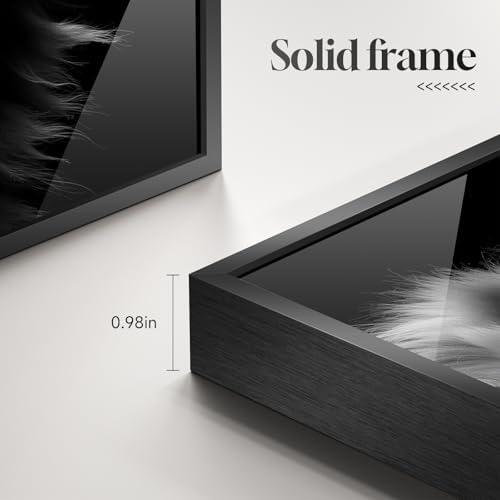 Framed Modern Black and Gray Lion Animal Wall Art, 1 Piece 24x36 In - Image 6