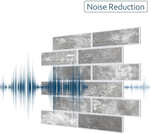 8-Pack 3D Faux Brick Acoustic Wall Panels, 11.8" x 11.8" Peel and Stick PET - Image 4