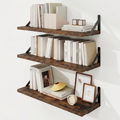 Floating Shelves, 8 Inch Deep Rustic Book Shelf by KovaScapeHomeDecor