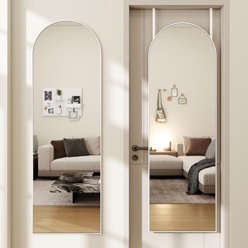 48"x 14" Arched Full Length Door Mirror, Full Body Mirror by JAWGLOW