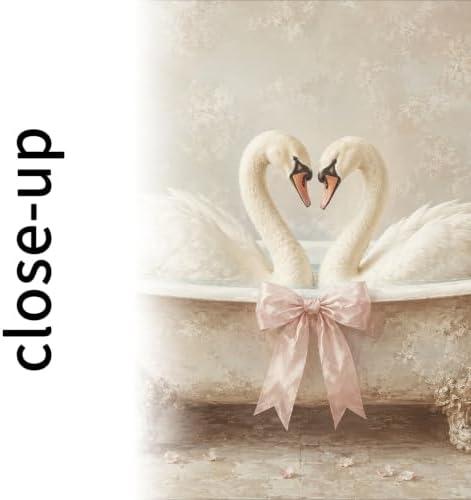 Muzenso Swan Canvas Wall Art 18x24 Romantic Bathtub Birds Painting - Image 5