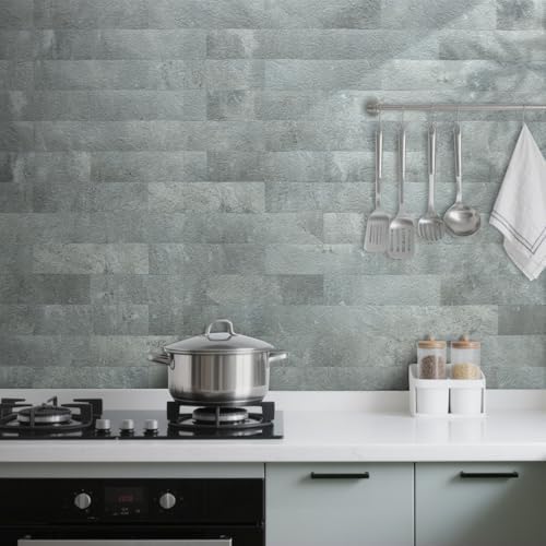 AULIGET 40-Piece Mountain Rock Peel and Stick Backsplash Wall Tiles, Laundry - Image 2
