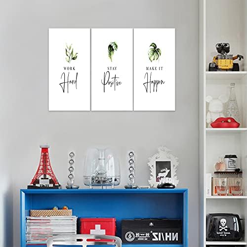 3 Piece Inspirational Wall Art, Quotes Work Stay Make it Canvas Prints - Image 3