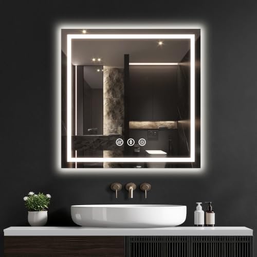 30"x30" LED Bathroom Mirror by Rpoesx