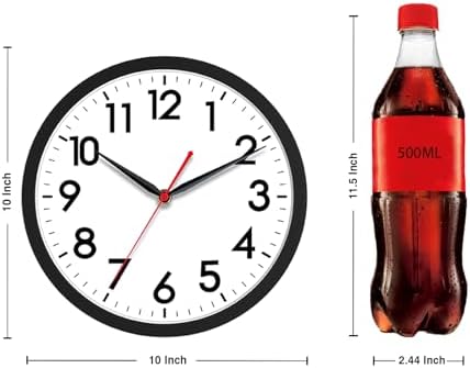 AKCISOT 10 Inch Wall Clock, Silent Battery Operated Analog Clock - Image 2