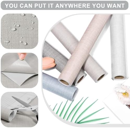 Gray Grasscloth Peel and Stick Wallpaper 23.6"x480" - Image 2