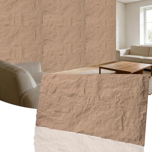 3D Faux Stone Wall Panels, Sandstone Yellow by Unknown