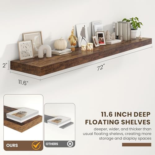 FLYJOE 72 Inch Floating Shelves - Image 3