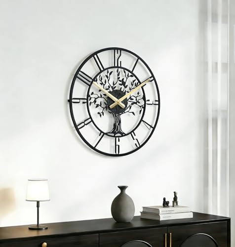 Large Tree of Life Wall Clock, Metal Large Modern Wall Clocks - Image 5