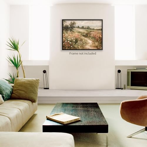 Haitunone Landscape Wildflower Wall Art Nature Botanical Floral Posters Retro - Image 4