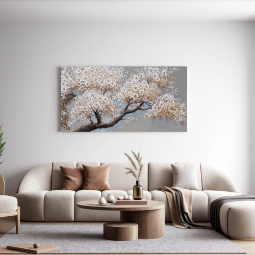 Modern White Flower Tree Of Life Wall Art - Image 2