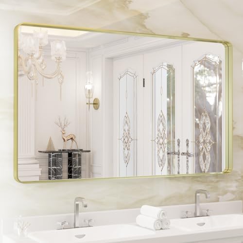 WEER Gold Bathroom Vanity Mirror 50X30 Inch by WEER