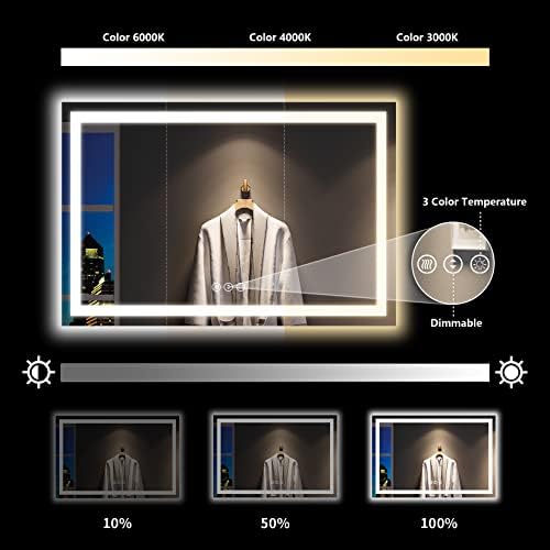 55x36 LED Bathroom Mirror with Lights, Lighted Vanity Mirror - Image 4